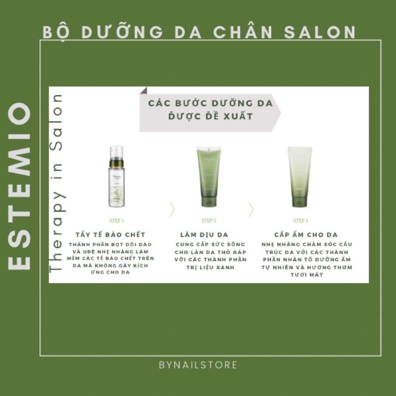[Estemio] Tẩy tế bào _Bọt bóng mềm da _Kem  dưỡng da chân tại nhà cao cấp Hàn Quốc chuẩn salon Therapy in Salon