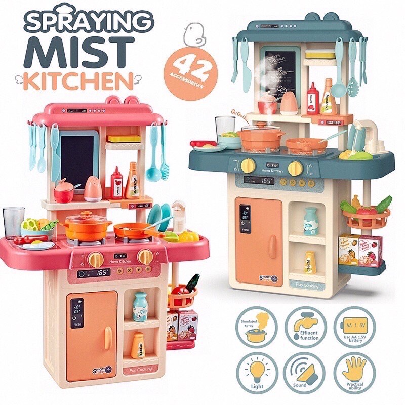 Bộ đồ chơi nhà bếp cỡ lớn cao 43 cm - Đồ chơi giáo dục trẻ em bé trai bé gái, có nhạc kèm ánh sáng