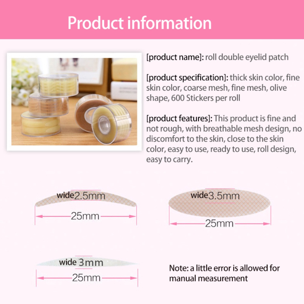 Bộ 600 miếng dán kích mí vô hình tự nhiên kiểu L/S | BigBuy360 - bigbuy360.vn