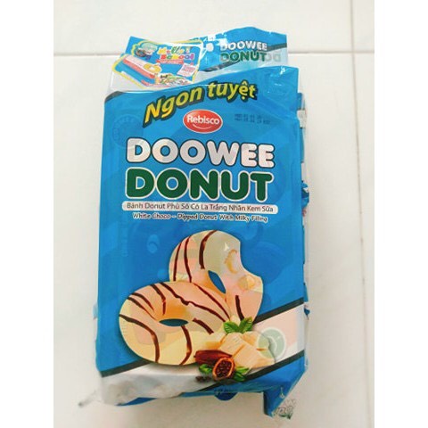 Bịch 12 bánh Donut Doowe 360gr vị dâu, socola, sữa, phô mai, hỗn hợp, socola cam
