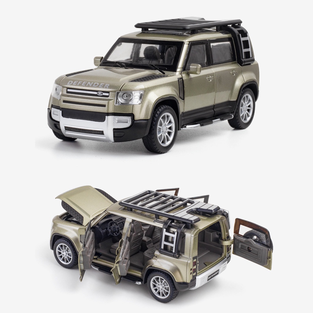 Mô hình xe Land Rover Defender tỷ lệ 1:24 thân xe hợp kim chắc chắn có đèn âm thanh