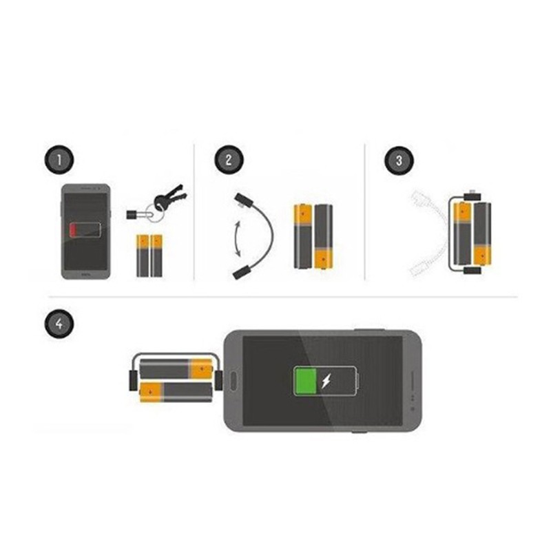 Bộ Sạc Từ Tính Dùng Pin Aa / Aaa Micro Usb Cho Điện Thoại Android