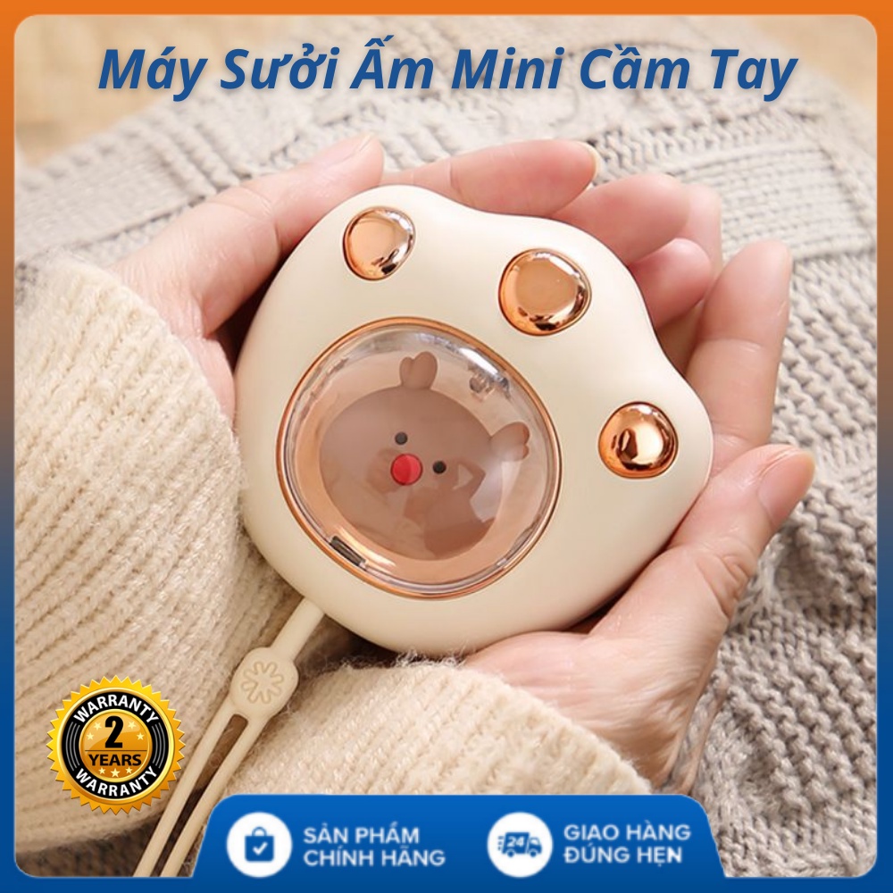 Máy sưởi ấm mini cầm tay 2400Mah hình chân mèo thông minh, nhỏ gọn - L2027 - Bảo Nành 2 Năm