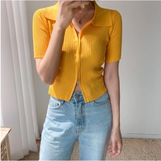 Áo Len Khóa Hai Đầu ENVYLOOK Like Knit Collar GomiMall