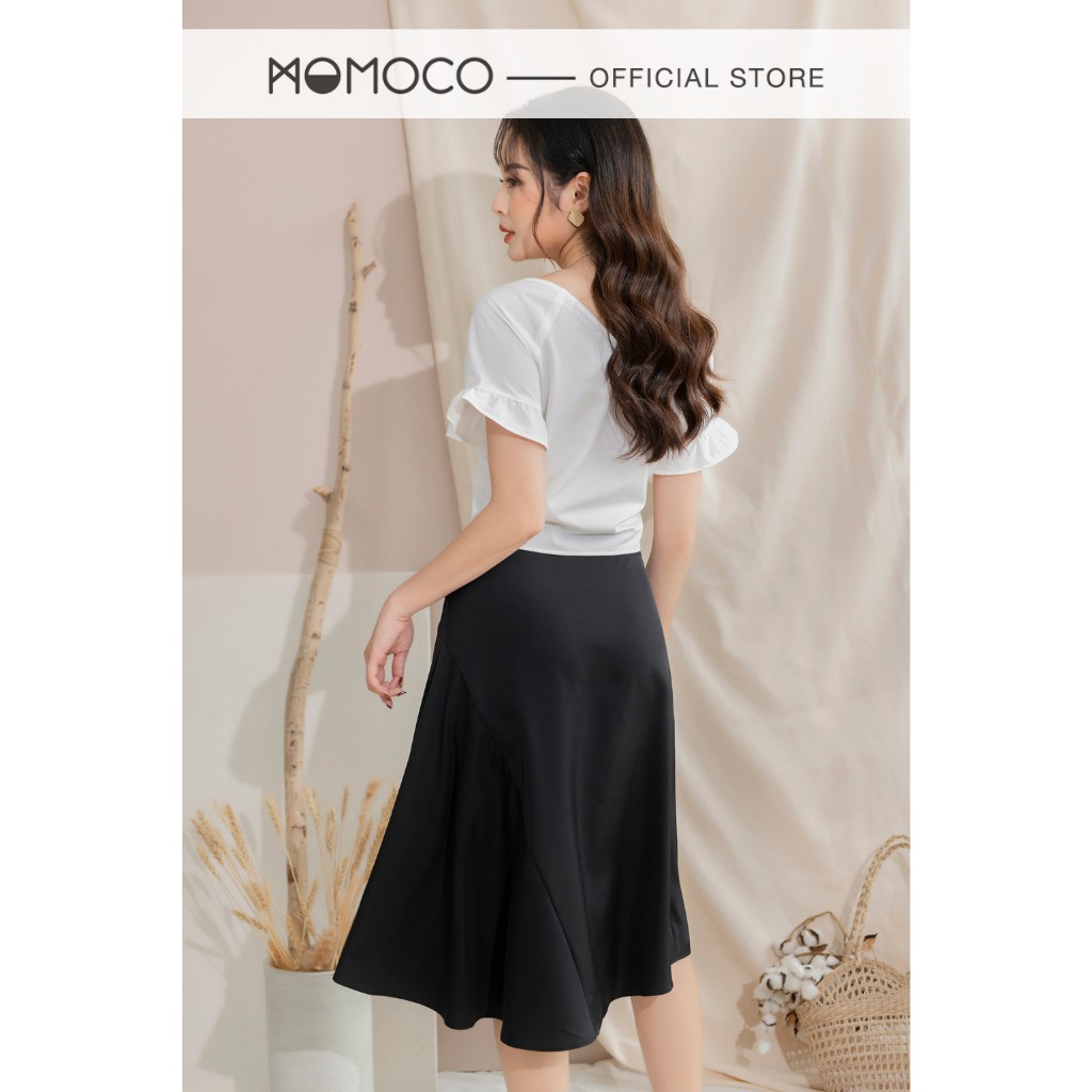Áo Croptop Nữ MOMOCO Tay Zaglan Bèo Chất Liệu Tuýt Si Mát Mềm Mịn M2067