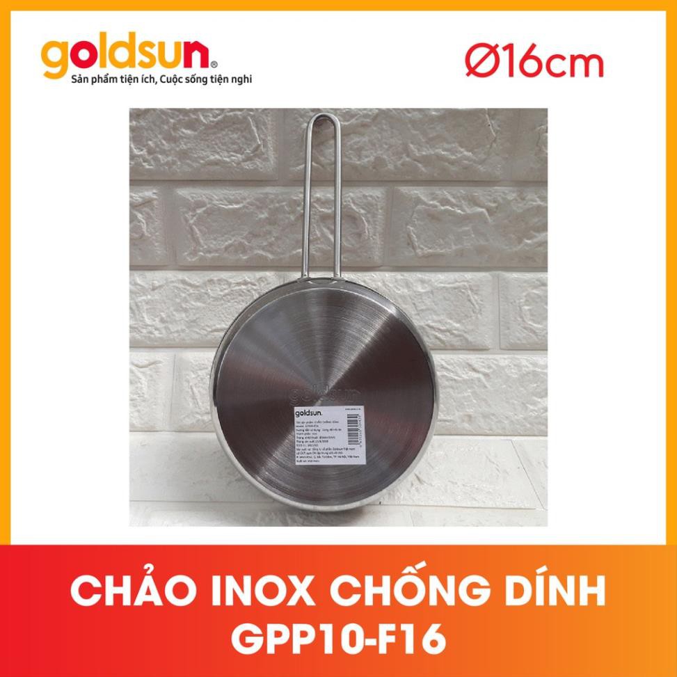 Chảo Inox Chống Dính GOLDSUN - Chống Dính Okitsumo Nhật Bản- Đáy 3 Lớp Tiết Kiệm Thời Gian Nấu- GPP10-F16