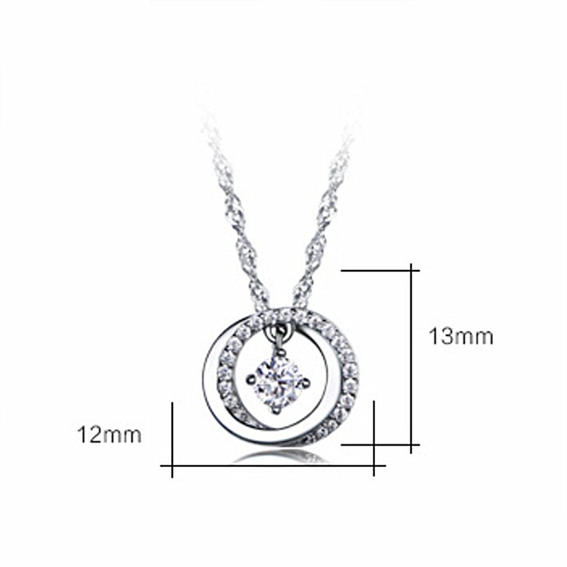 AIFEI♥👄 Silver 925 Original Necklace Women's New Ring Smart Pendant Simple All-Match Clavicle Chain Japanese and Korean Dazzling Pendant fashion Loket-S1