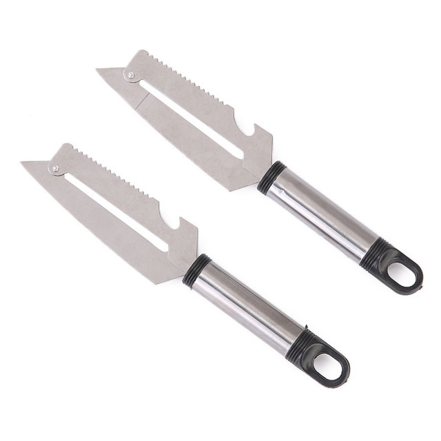 Dao Thái Lan Gọt Trái Cây Đa Năng 5 Trong 1 Bằng Thép Không Gỉ, Hàng Dày Dặn, Chắc Chắn - Dao hai lưỡi inox