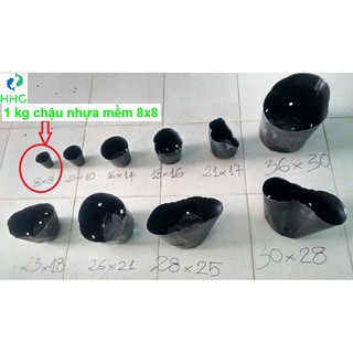 1KG CHẬU NHỰA MỀM ƯƠM CÂY 8x8 (BỊCH, TÚI BẦU 8X8), 1kg = khoảng 1115 chậu 8x8