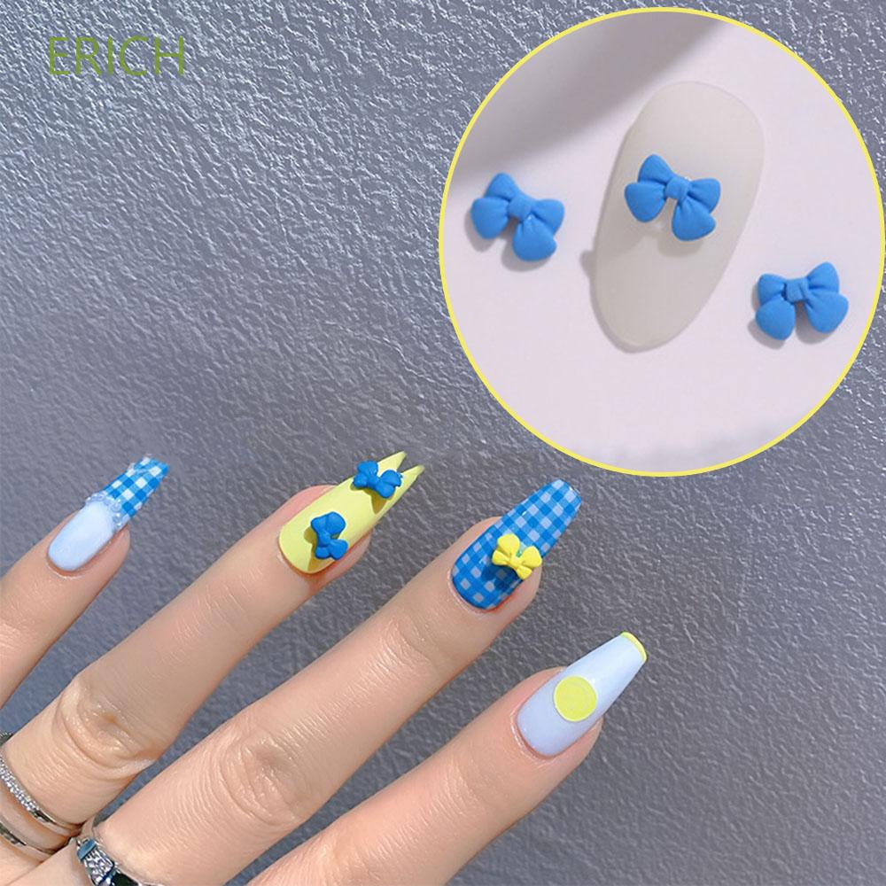 Phụ kiện trang trí móng tay hình nơ 3D nhiều màu sắc phong cách Nhật Bản DIY dễ thương