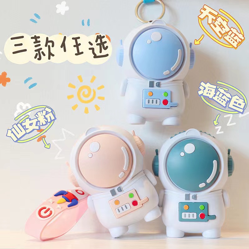 Quạt Mini Cầm Tay Để Bàn Hình Phi Hành Gia Không Cánh Tiện Dụng