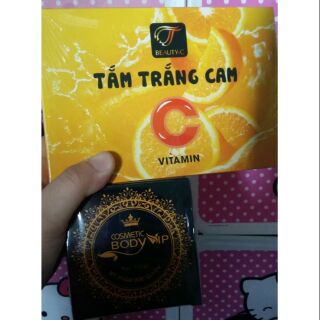 Combo kem dưỡng trắng da và tắm trắng cam