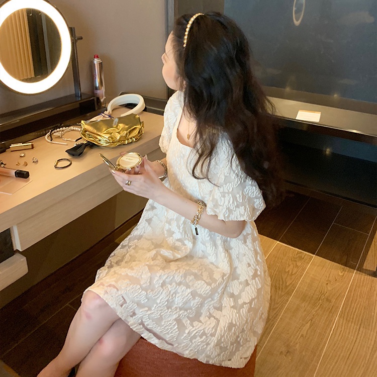 Đầm Tay Phồng Họa Tiết Sọc Caro Thiết Kế Mới Quyến Rũ Thời Trang Dành Cho Nữ 2022