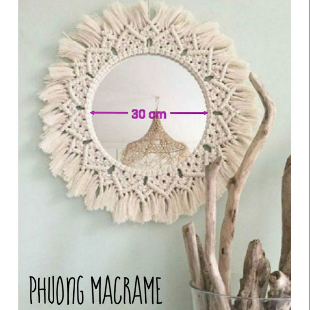 Gương trang trí Macrame 30cm - Hàng đẹp