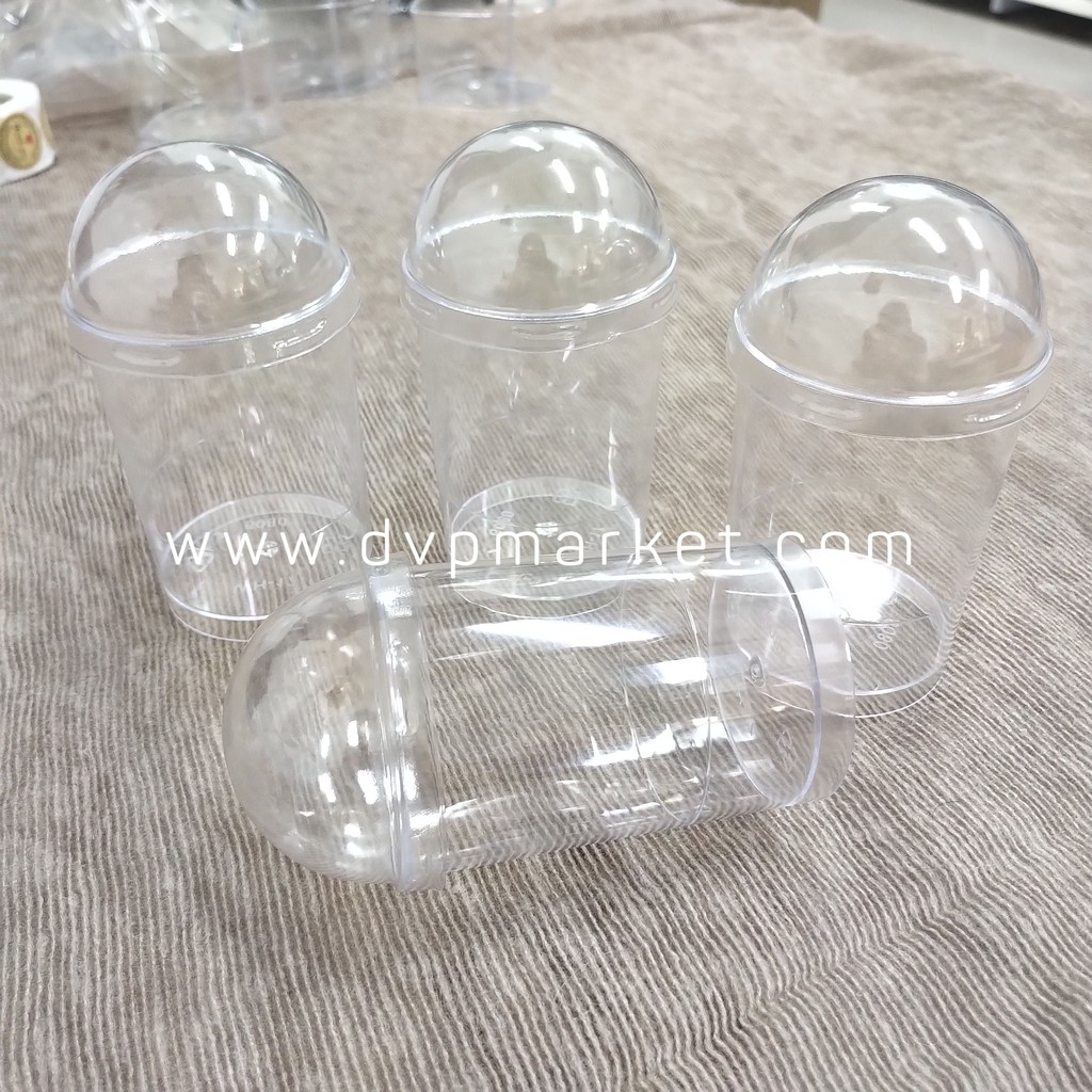 Ly Nhựa Đựng Bánh Mousse Hình Trụ Tròn 6x8 WH17 Kèm Nắp Set 10c - Đại Vạn Phát