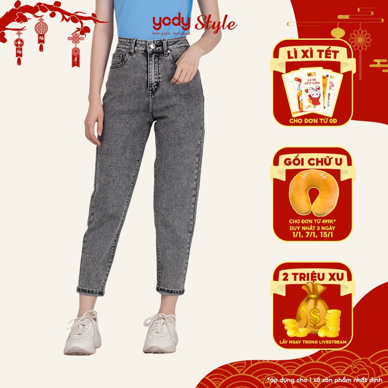 Quần Jean Baggy Nữ 9 Tấc YODY Trẻ Trung, Năng Động QJN3126