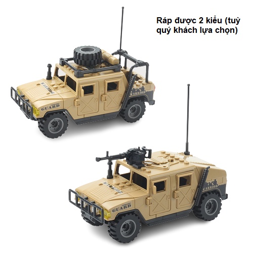 Đồ chơi lắp ráp swat army , đồ chơi mô hình quân sự - Xe thiết giáp 2 trong 1 J773 No.321
