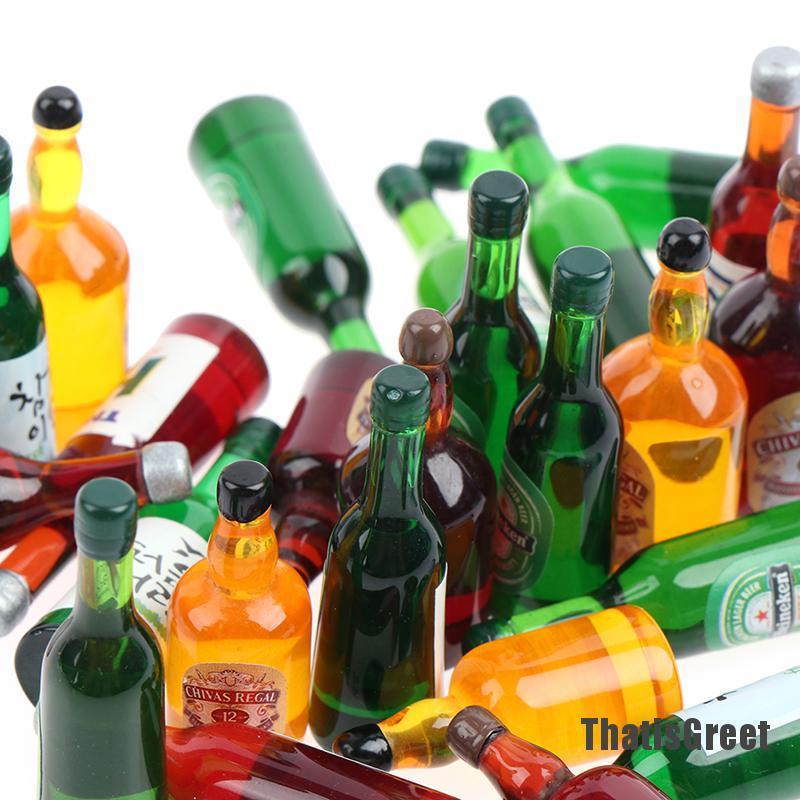 Bộ 8 Mô Hình Chai Rượu Nhỏ Xinh Trang Trí Nhà Búp Bê Tỉ Lệ 1: 12