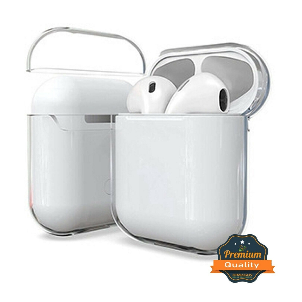 Vỏ hộp tai nghe không dây trong suốt bảo vệ cho Apple Airpods