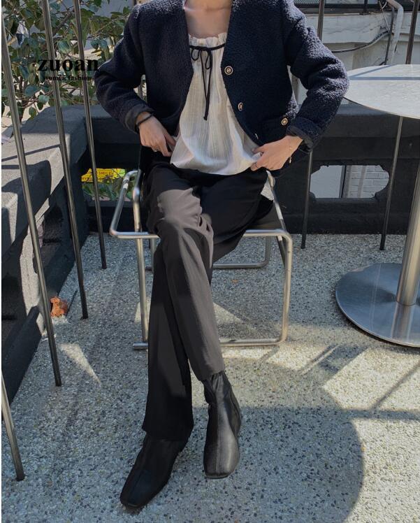 SUXI Áo Sơ Mi Dài Tay Dáng Rộng Xinh Xắn Theo Phong Cách Hàn Quốc Dành Cho Nữ