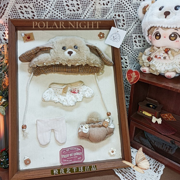 Bộ đồ Gấu nâu và Gấu trắng cho bé doll 10cm 20cm