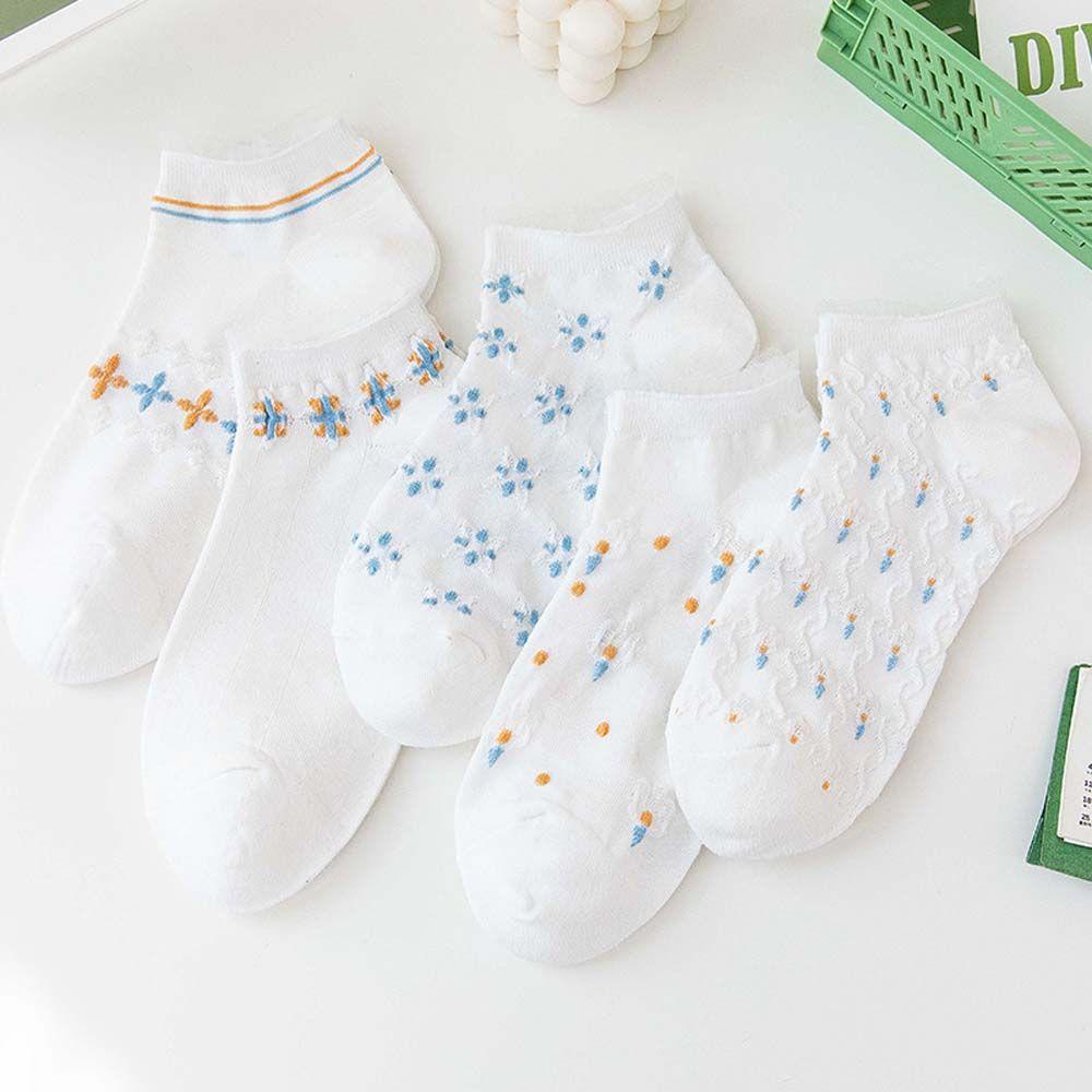 Vớ Cotton Cổ Thấp Họa Tiết Hoa Nhỏ Xinh Xắn Thoải Mái VANES1