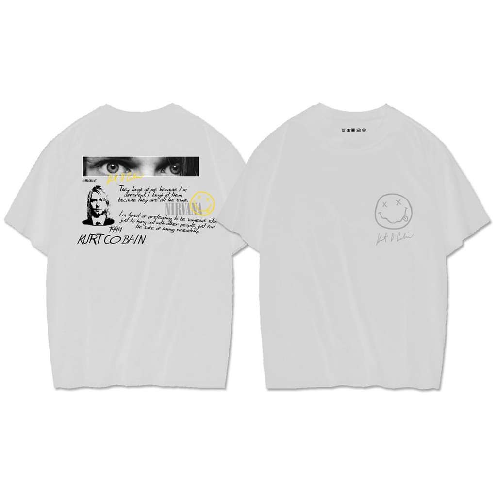 Áo Thun Trắng Chính Hãng kurt cobain / distro Dành Cho Nam Và Nữ Tuổi Teen