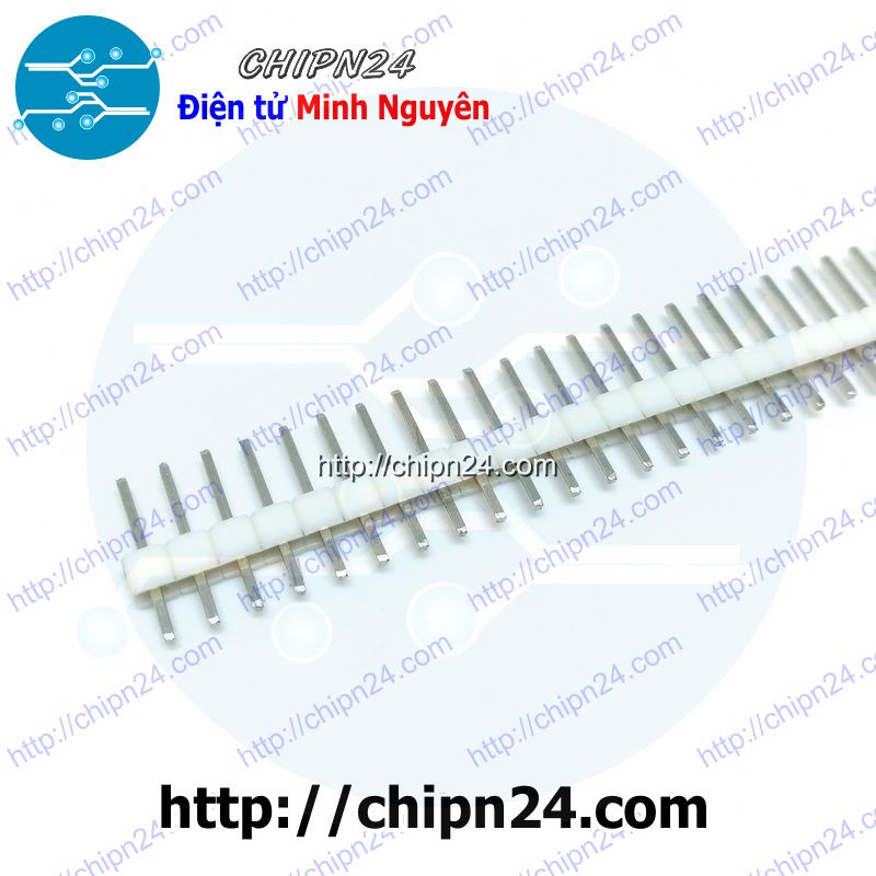 [3 CÂY] (TK1.2) Header Hàng rào Đực Đơn Thẳng 1x40p TRẮNG 2.54MM