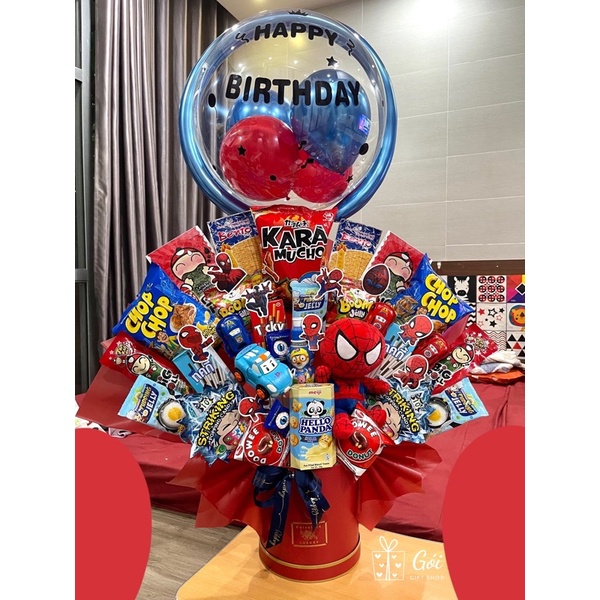 Lẵng quà sinh nhật spider man cho bé