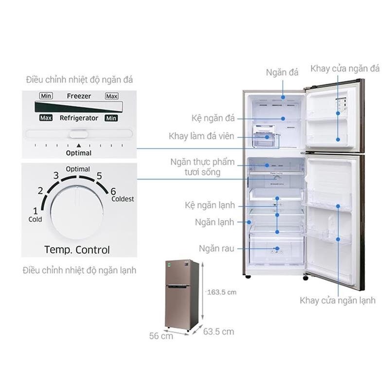 RT25M4032DX/SV - MIỄN PHÍ CÔNG LẮP ĐẶT -Tủ Lạnh SAMSUNG Inverter 256 Lít RT25M4032DX/SV