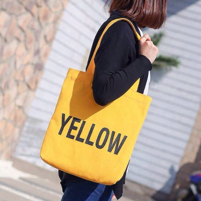 [MUA 1 TẶNG 1]Túi tote Black, White, Yellow, Pink phong cách tặng nón thời trang cùng màu