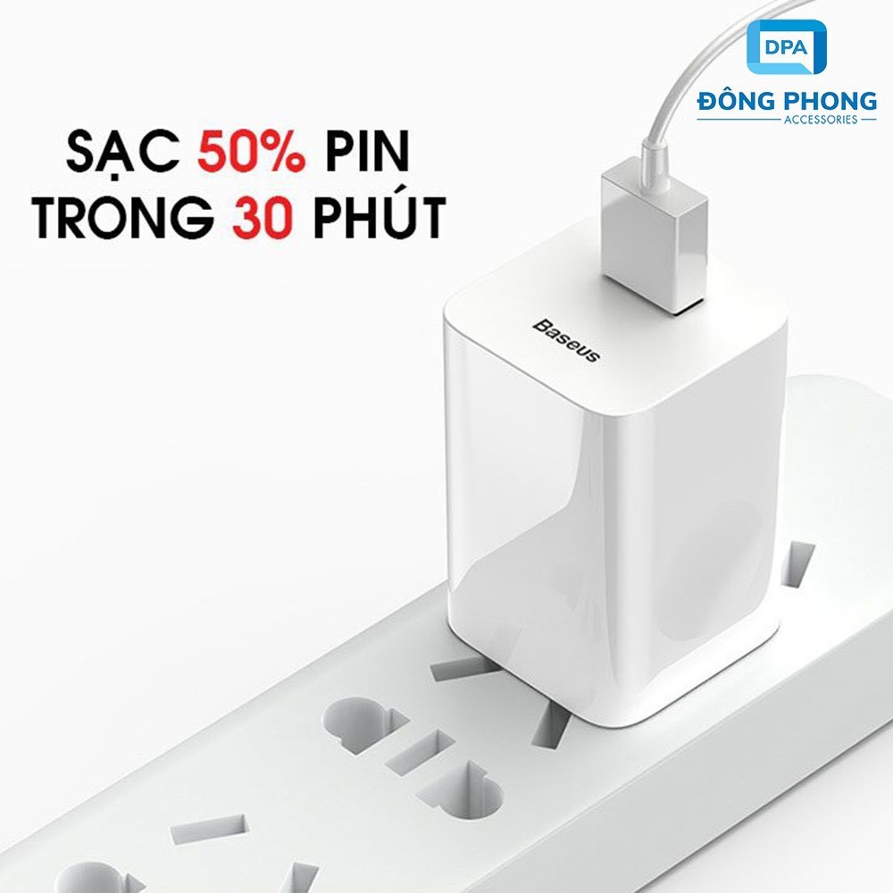 Củ Sạc Nhanh Baseus 24W QC 3.0 Chống Cháy Nổ Nhanh Gấp 4 Lần | Bảo Hành 1 Đổi 1 12 Tháng.