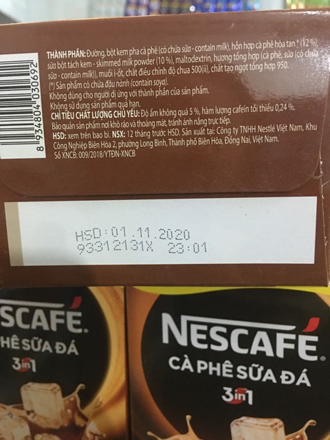 CÀ PHÊ SỮA ĐÁ NESCAFE 3 in 1 10 goi x 20g