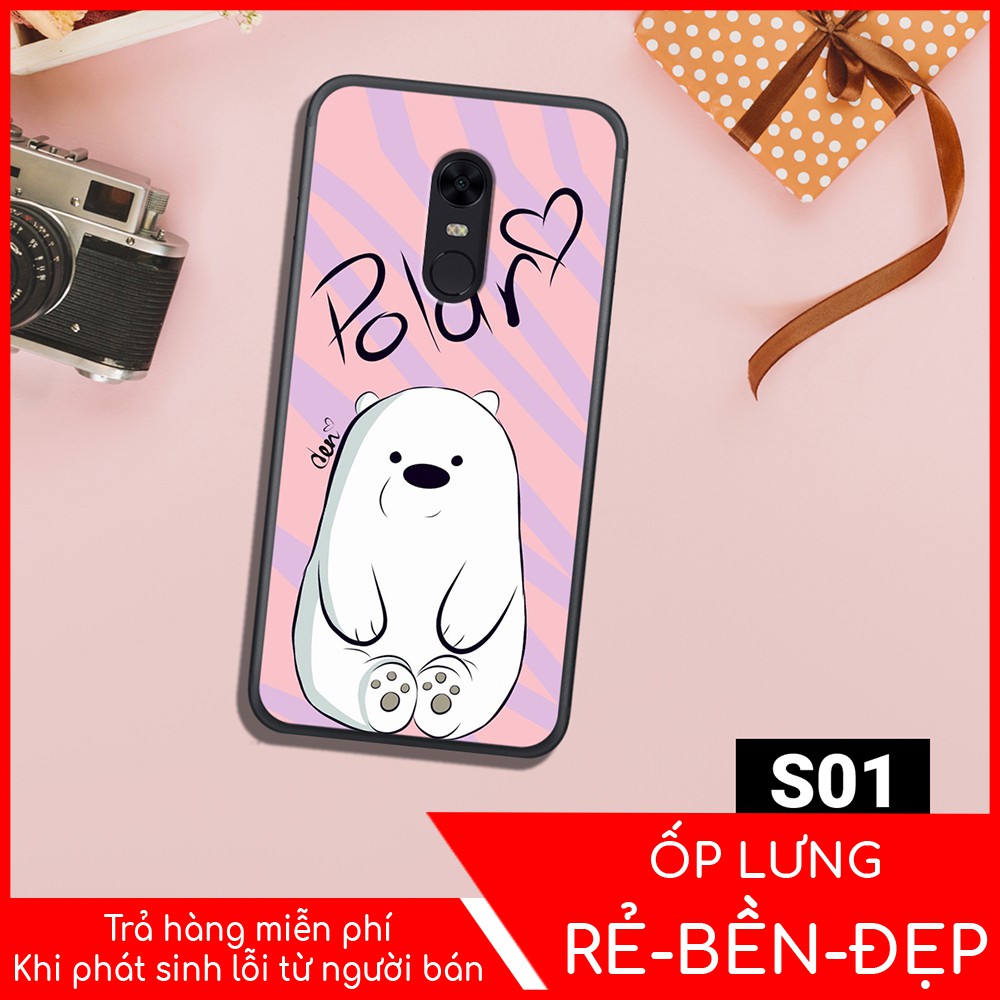 [Freeship toàn quốc từ 50k]ỐP LƯNG XIAOMI  REDMI NOTE 4 - REDMI 5 PLUS IN HÌNH WE BARE BEARS