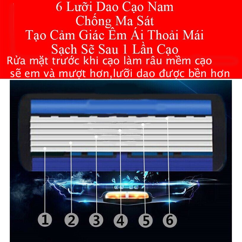 Dao cạo râu 6 lưỡi cạo êm sắc sạch sẽ(DÙNG ĐƯỢC RẤT NHIỀU LẦN)