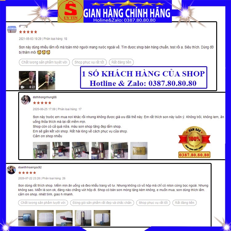 Son môi son lì không trôi khi ăn uống xịn chính hãng Golden Rose dạng thỏi lâu trôi siêu lì màu đỏ hồng cam cháy nâu đất