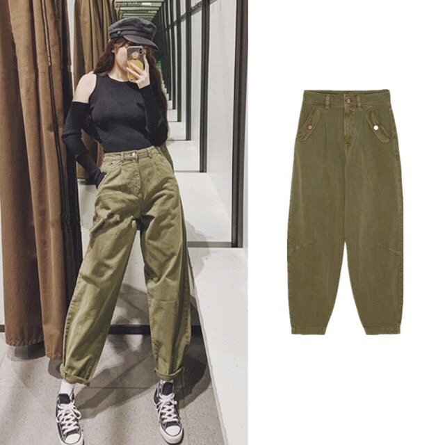 Quần slouchy ZR xanh rêu trendy 2020 (ảnh chụp thật) | BigBuy360 - bigbuy360.vn