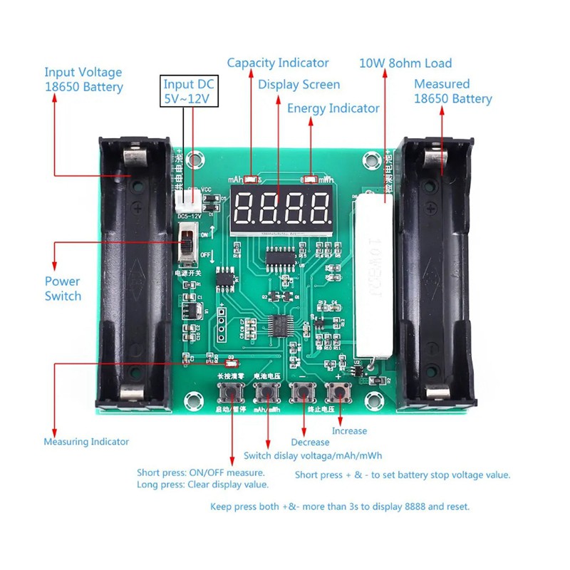 (Đang Bán) Bộ Thiết Bị Đo Dung Lượng Pin Lithium 18650