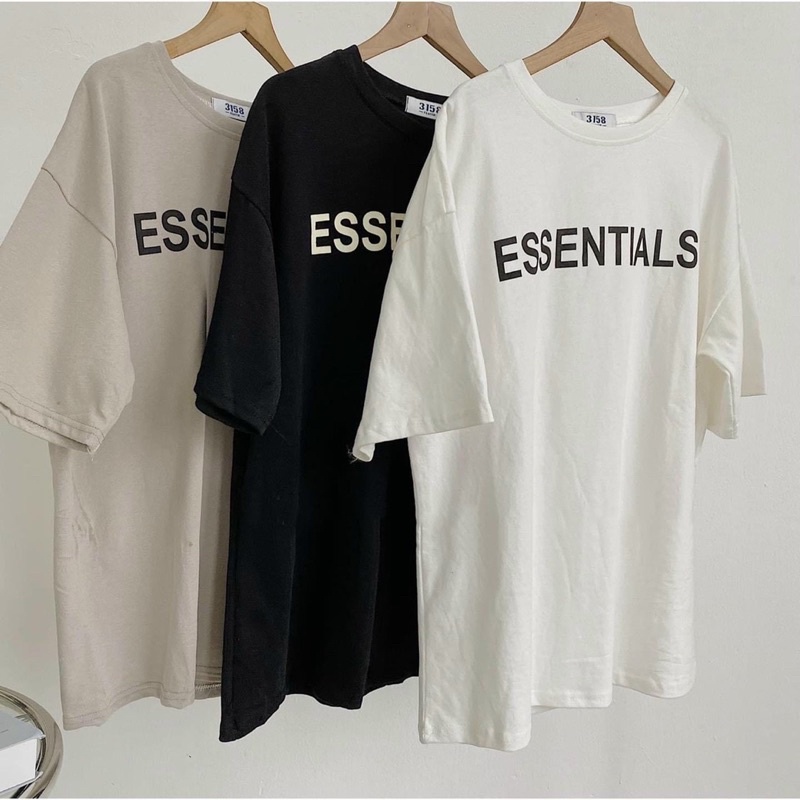 Áo Thun Form Rộng ESS Unisex 2 Màu Đen Trắng (Ảnh Thật)