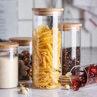 Hũ thủy tinh nắp gỗ 1200ml