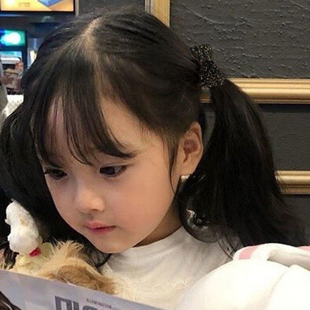 Set 10 Dây Cột Tóc Cao Su Co Giãn Đính Bóng Lông Sang Trọng Cho Bé Gái
