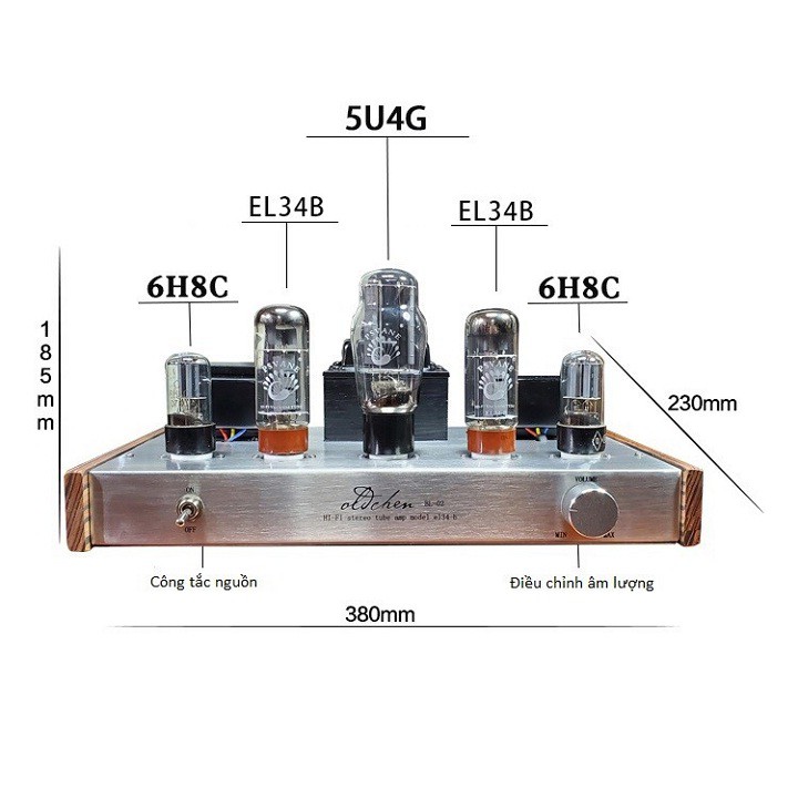 Bộ Ampli Đèn Khuếch Đại Âm Thanh Oldchen EL34 BL-02 cao cấp