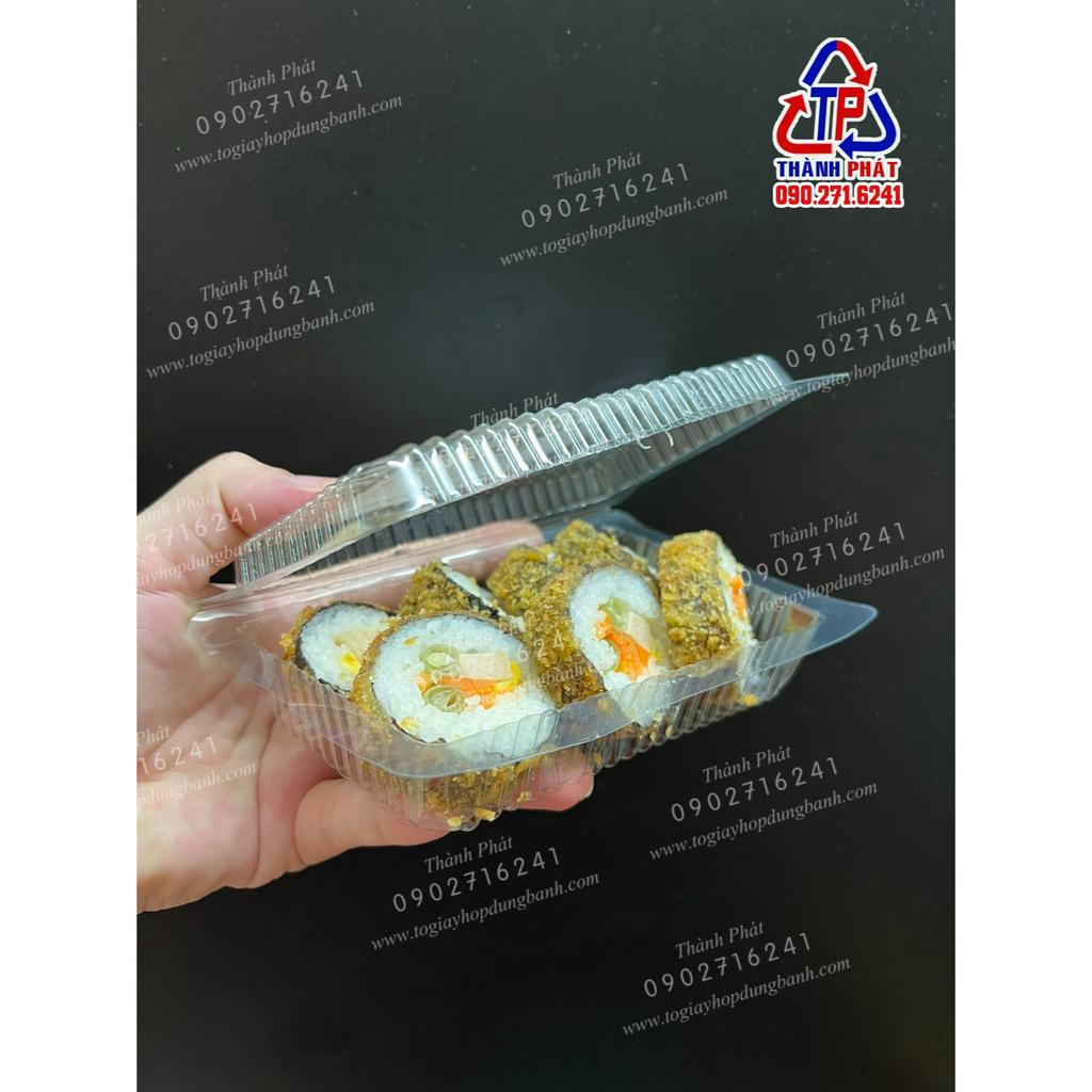 100 Hộp H30 đựng 6 viên cơm cuộn- kim bắp - sushi - bánh ngọt