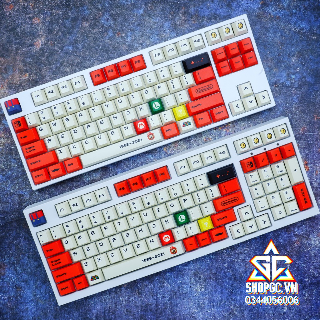 Keycap MARIO ĐỎ 2021 120 nút Nhựa PBT
