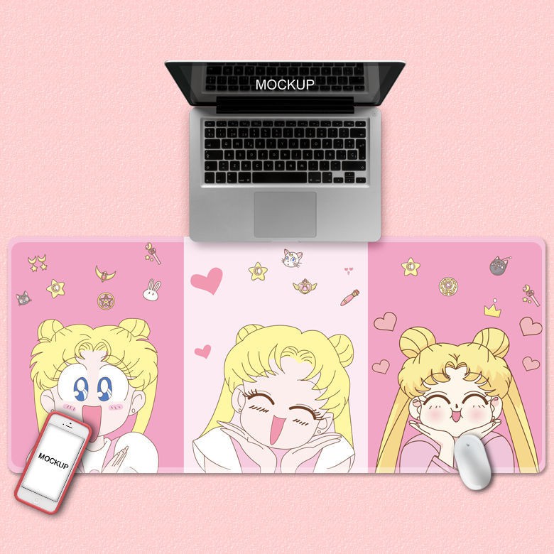Tấm lót chuột và bàn phím máy tính in hình anime Sakura dễ thương
