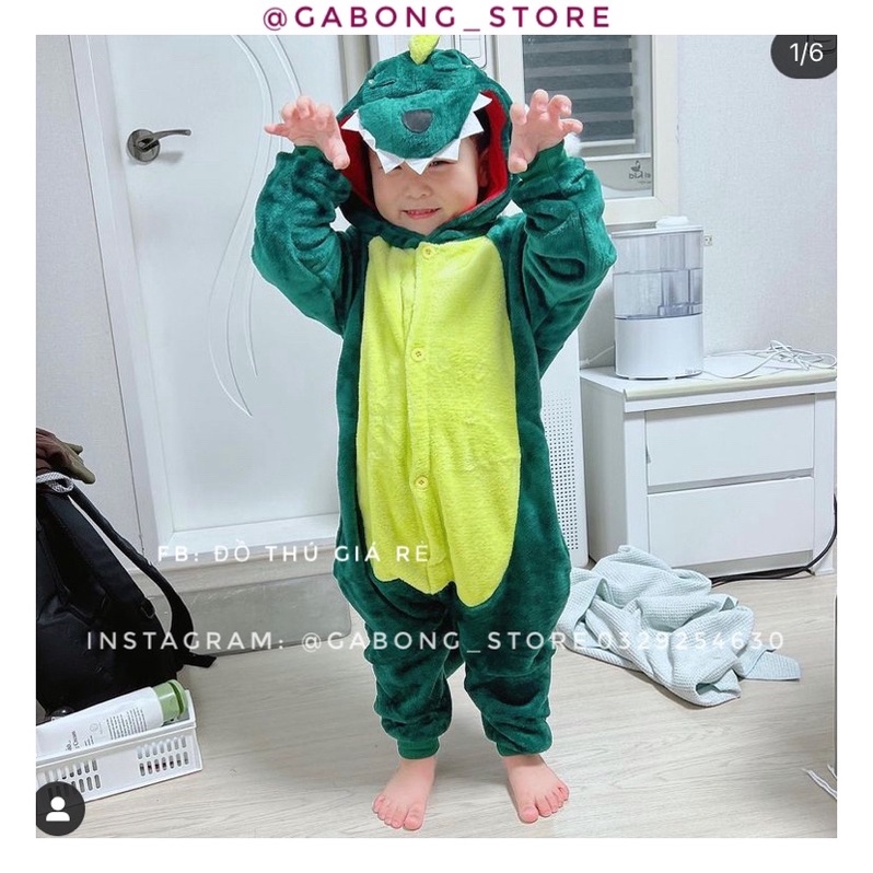 bộ đồ thú khủng long cho bé