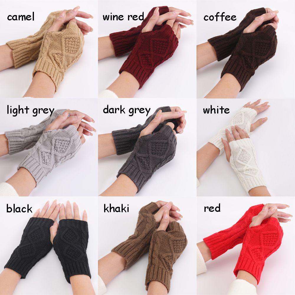 Găng Tay Len Hở Ngón Giữ Ấm Mùa Đông