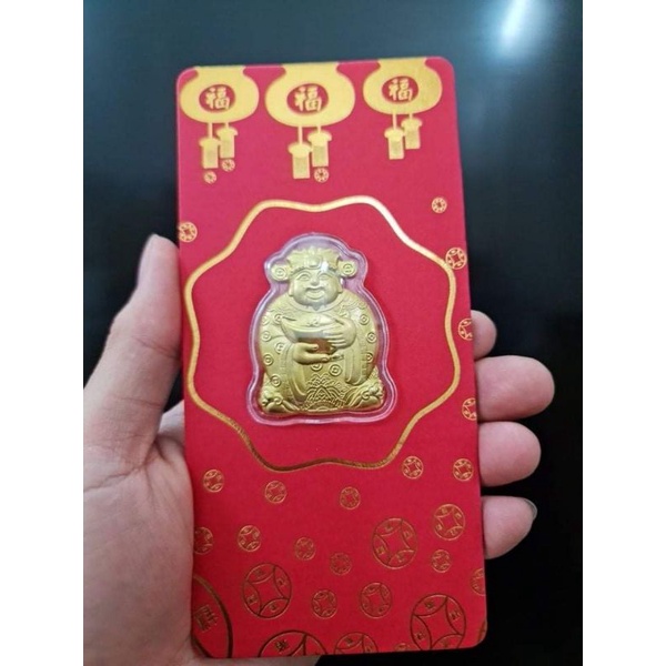BAO LÌ XÌ THẦN TÀI , BAO LÌ XÌ  NGÀY TẾT NGUYÊN ĐÁN MẠ VÀNG 24K