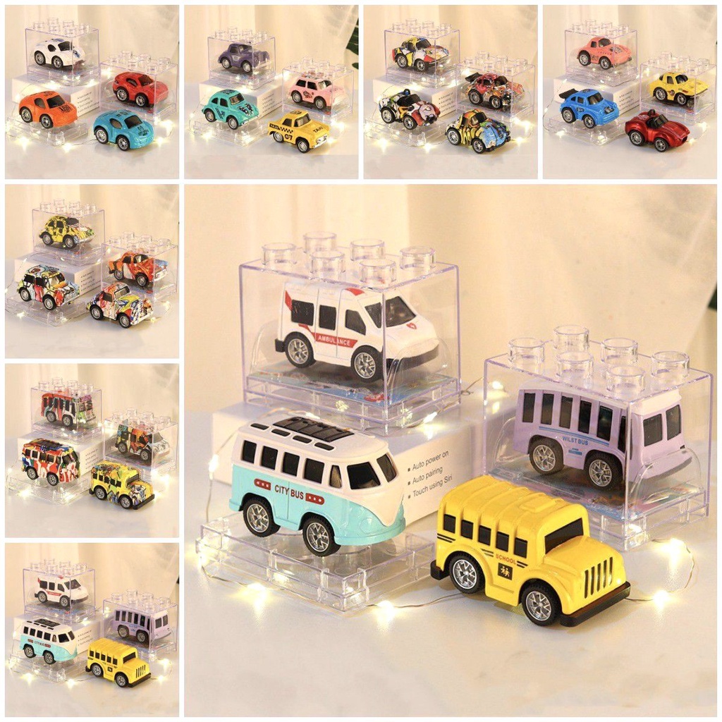 4 pcs set Children's Alloy Pull Back Toy Car Graffiti Sports Car Toys Educational Play Car Model Set for Boys Toddlers Girls Gifts