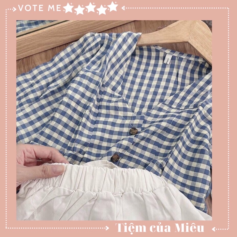 SET ULZZANG ÁO BBD CARO MIX QUẦN SOOC TRẮNG | BigBuy360 - bigbuy360.vn